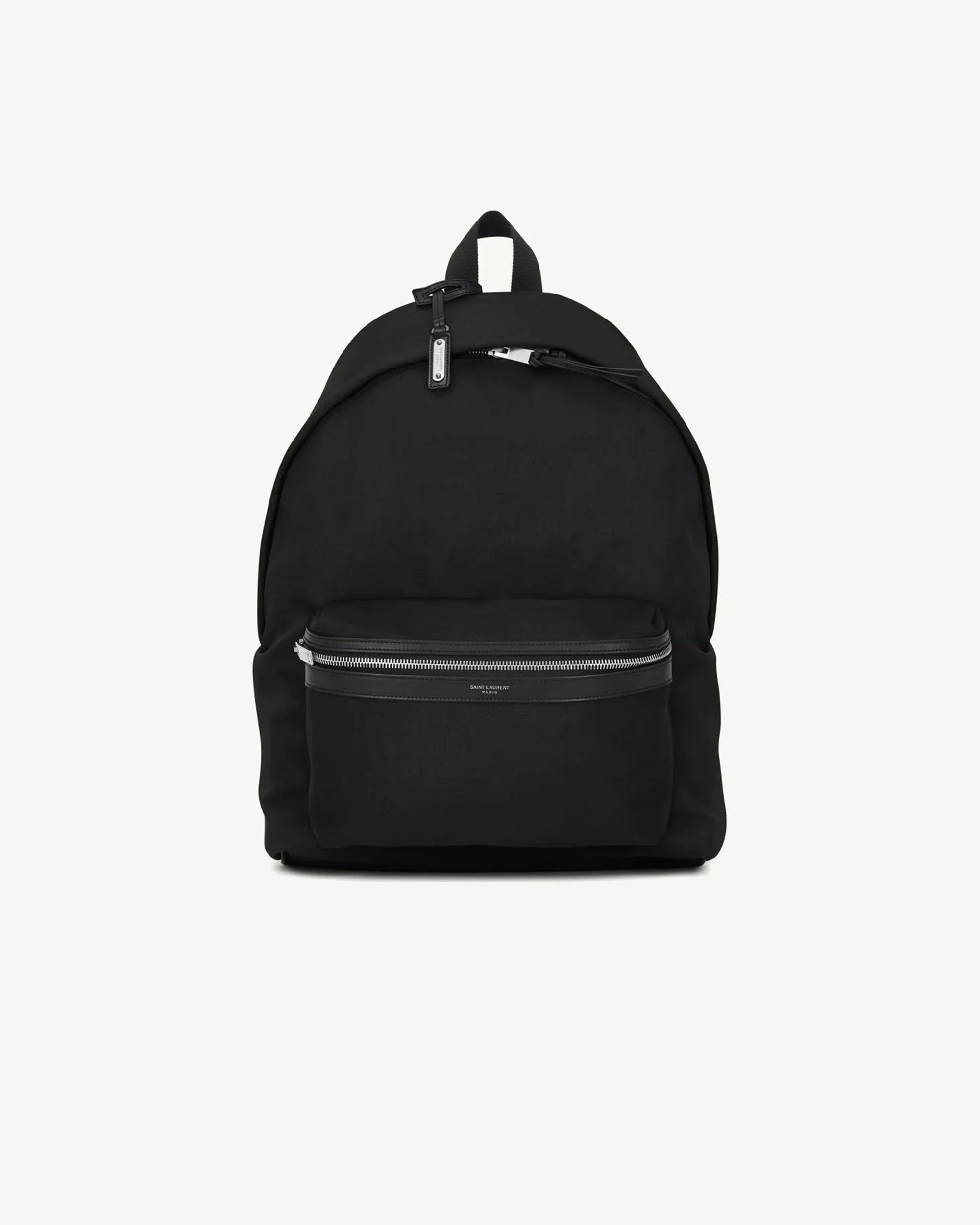 SAINT LAURENT City Backpack in Canvas, Nylon and Leather — Black