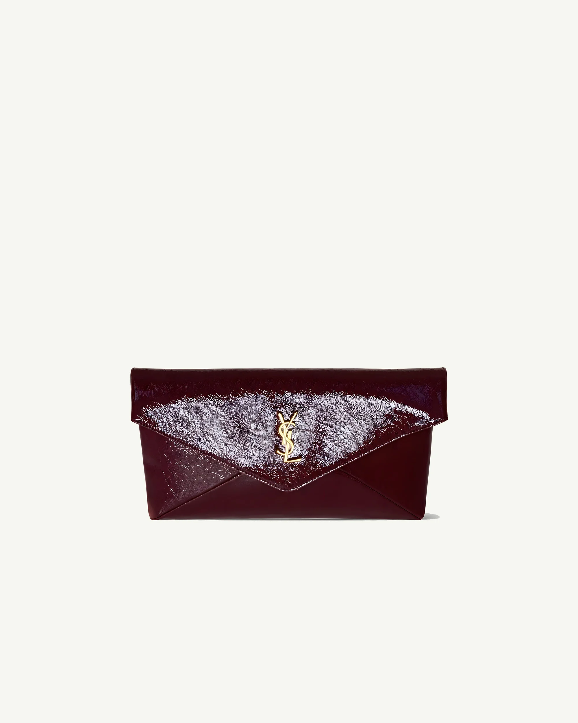 Saint Laurent Cassandre Envelope Clutch – Dark Ruby