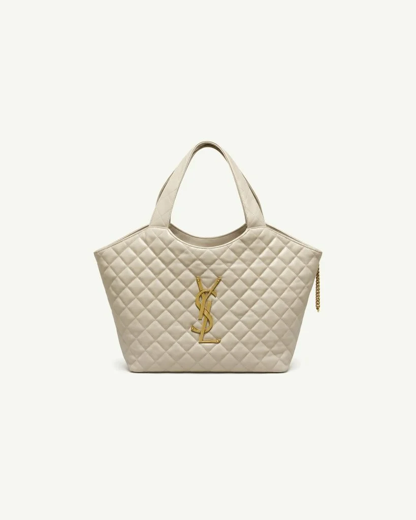 Saint Laurent Icare Maxi in Quilted Lambskin — Cream