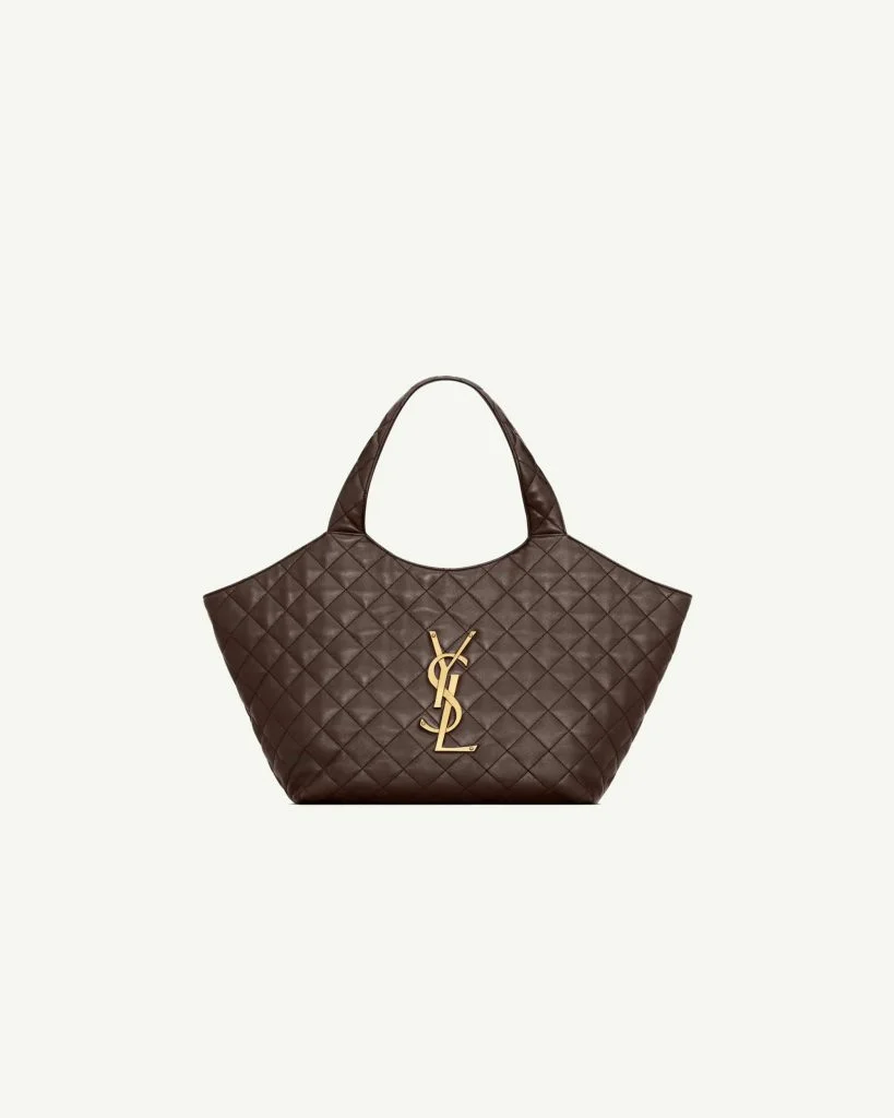 Saint Laurent Icare Medium in Quilted Lambskin — Dark Brown
