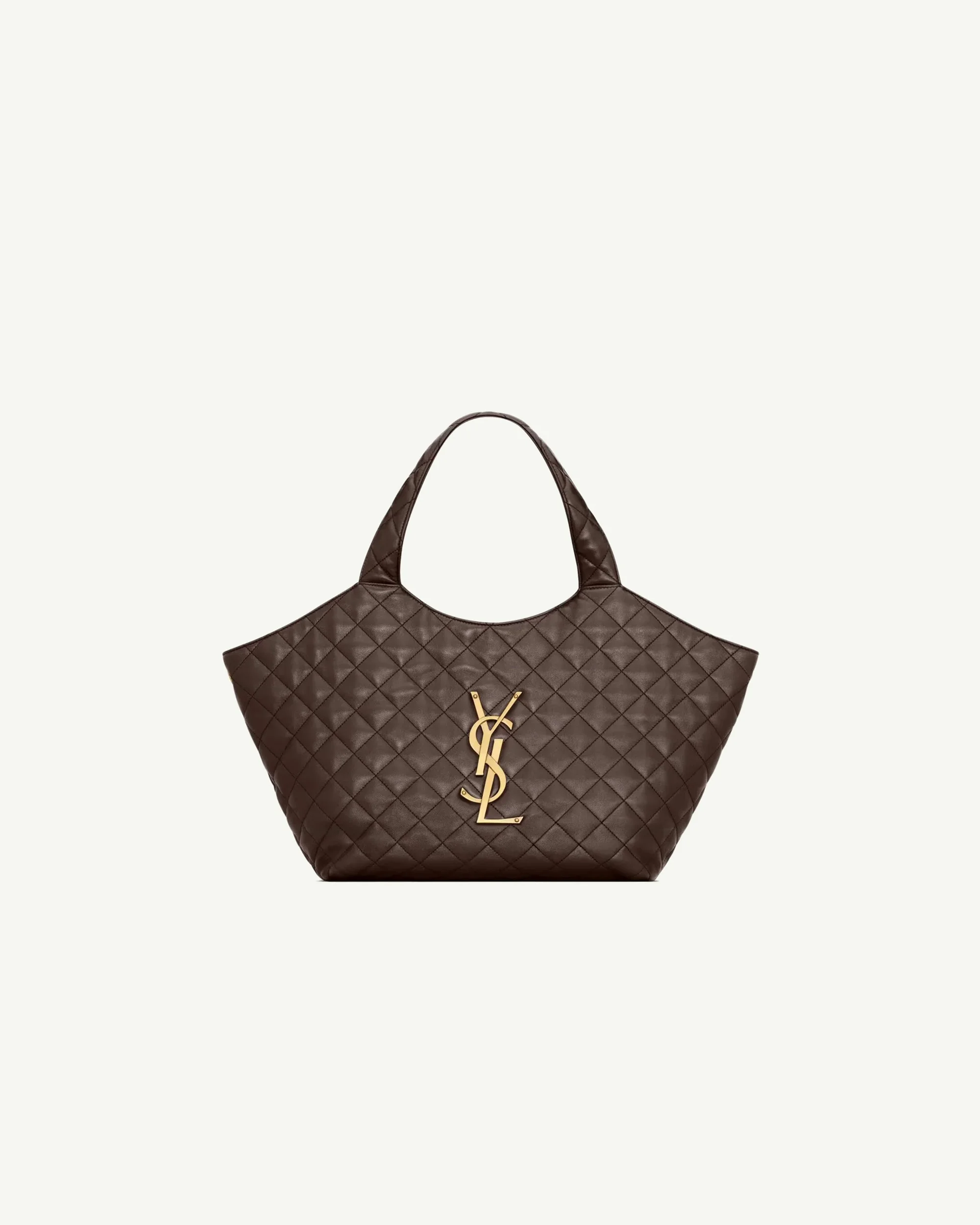Saint Laurent Icare Medium in Quilted Lambskin — Dark Brown