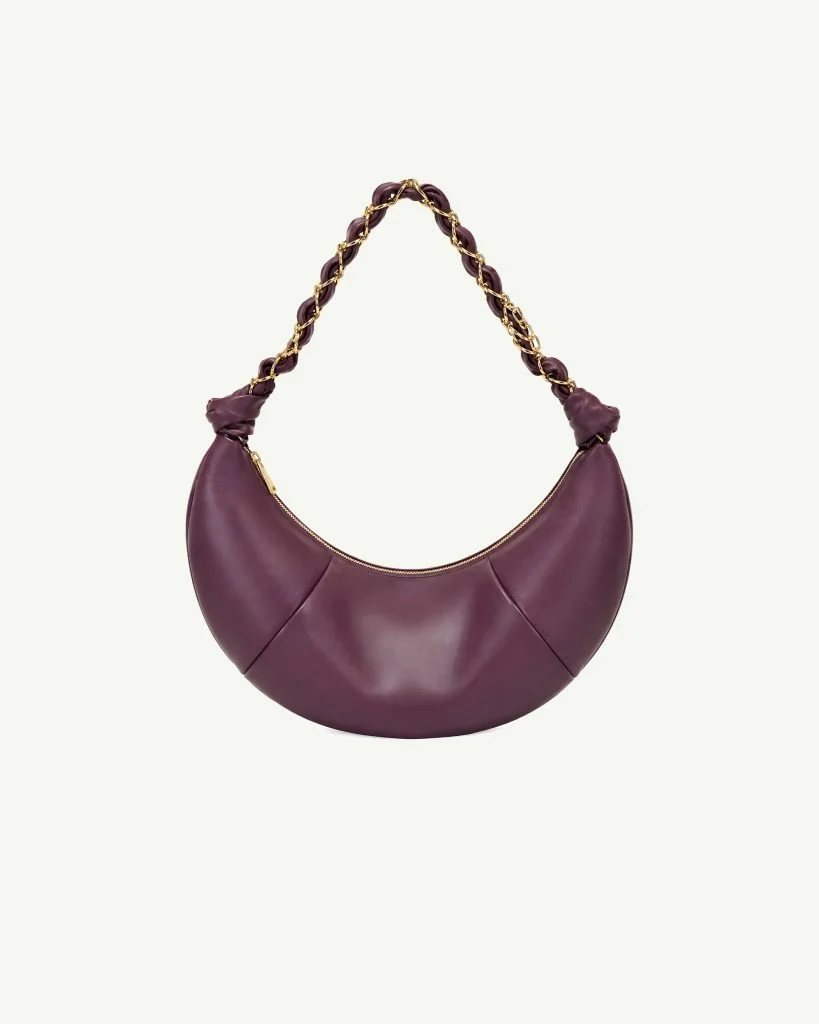 Saint Laurent Amalia Small Hobo Bag — Burgundy Leather
