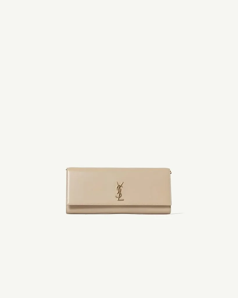 Saint Laurent Kate Clutch Bag — Beige