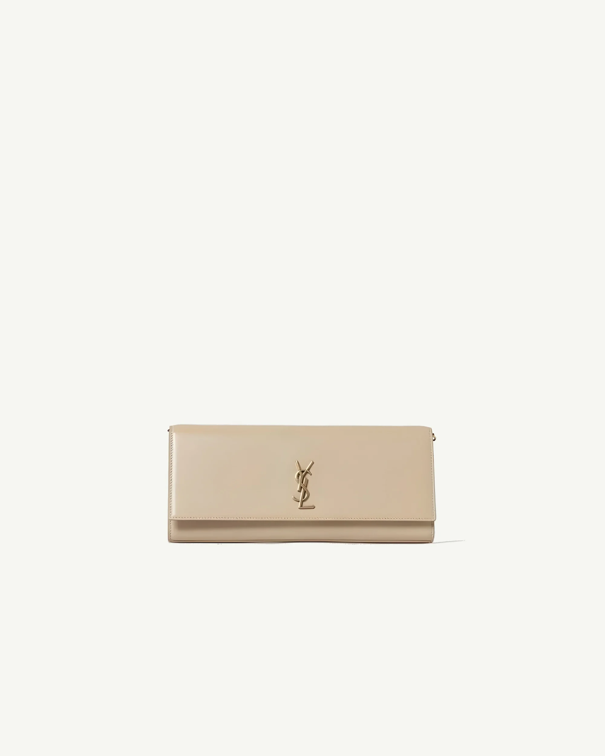 Saint Laurent Kate Clutch Bag — Beige