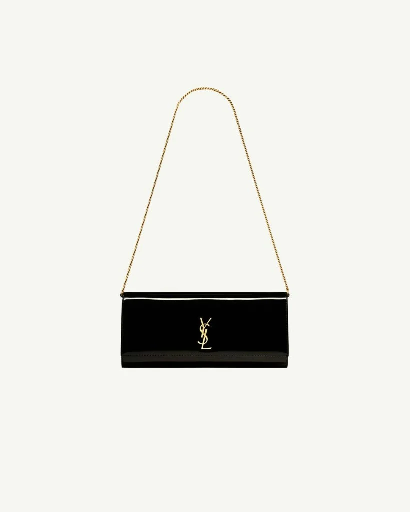 Saint Laurent Kate Clutch in Patent Leather — Black