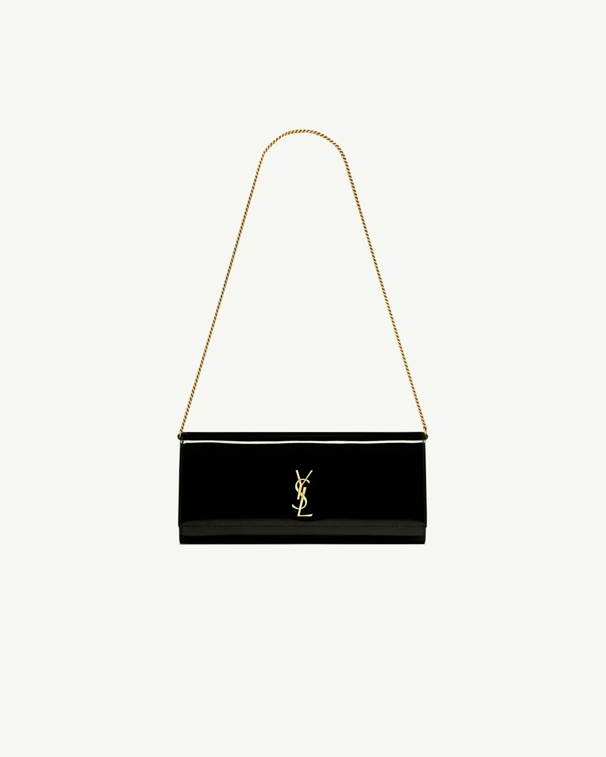 Saint Laurent Kate Clutch in Patent Leather — Black