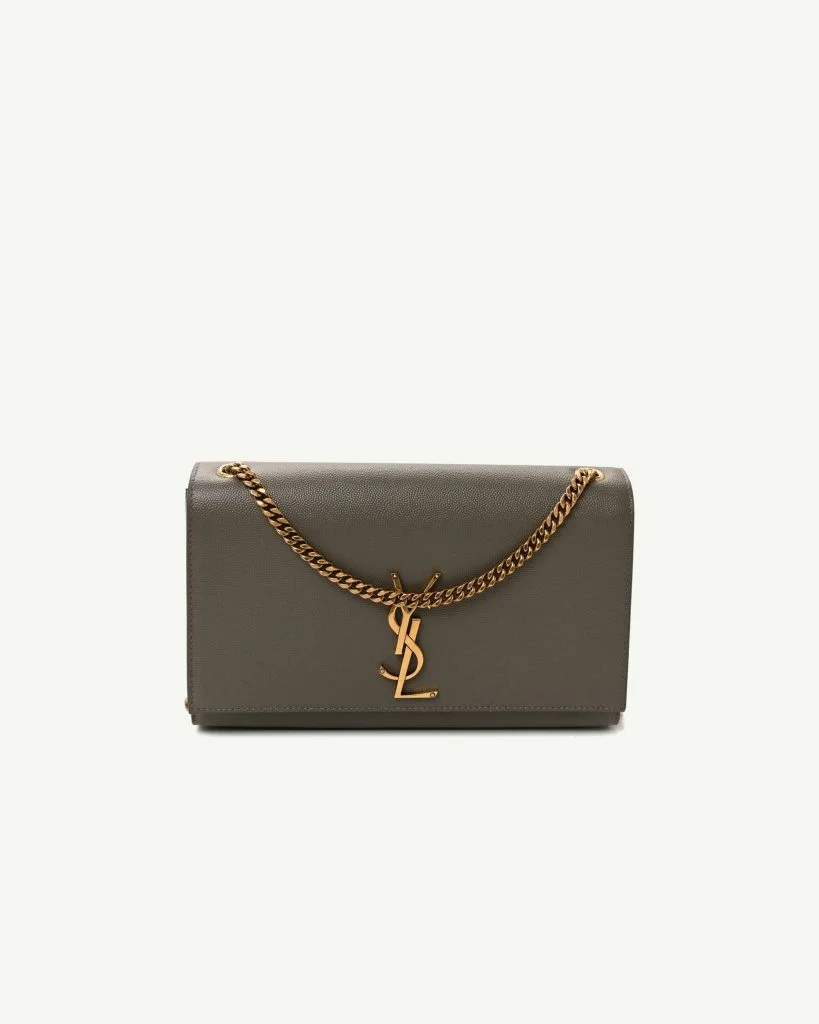 Saint Laurent Kate Medium Satchel — Earth Grey
