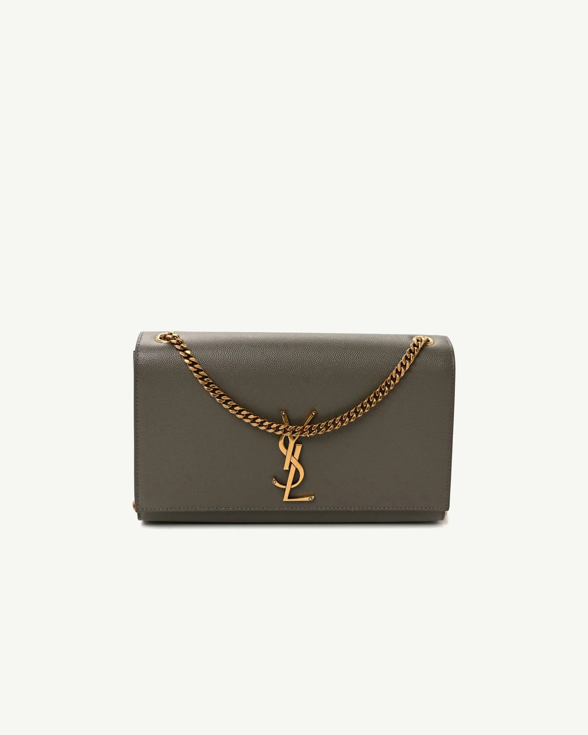 Saint Laurent Kate Medium Satchel — Earth Grey