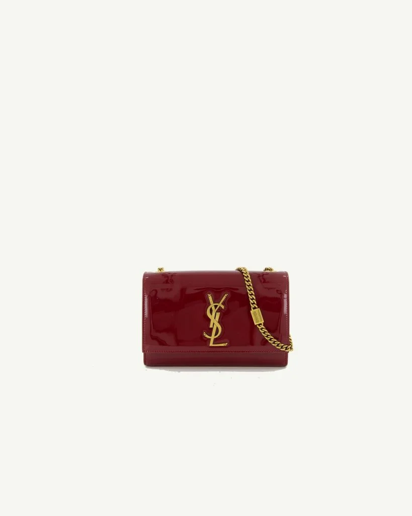 SAINT LAURENT Petit Sac Kate in Patent Leather – Bordeaux