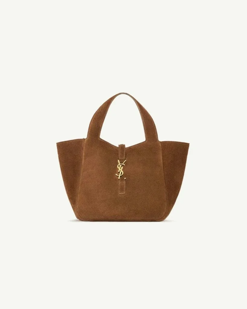 Saint Laurent Le 5 À 7 Baby Bea in Suede — Cognac Brown