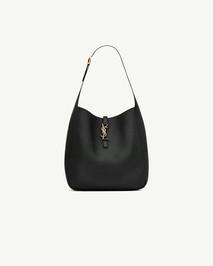 SAINT LAURENT Le 5 À 7 Supple Large in Grained Leather — Black