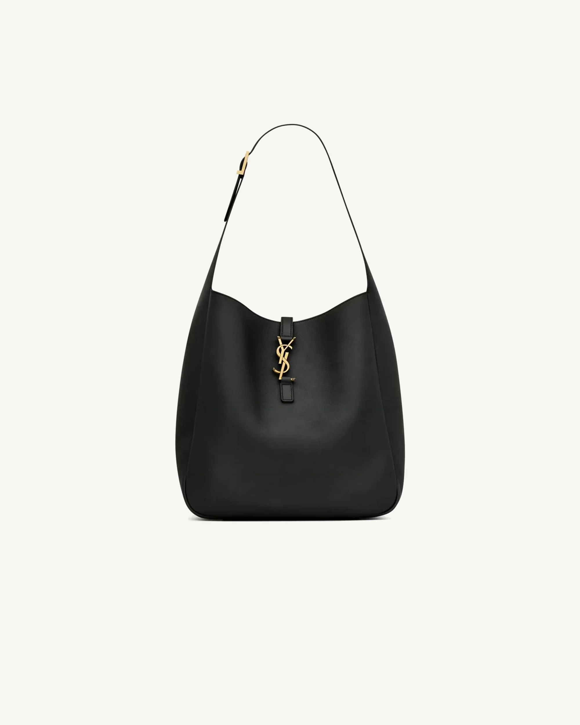 SAINT LAURENT Le 5 À 7 Supple Large in Grained Leather — Black