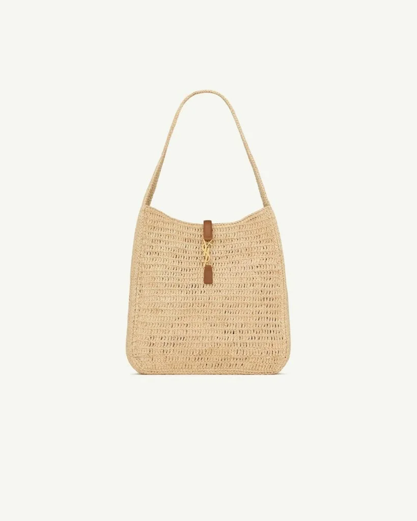 Saint Laurent Le 5 à 7 Supple Large in Raffia