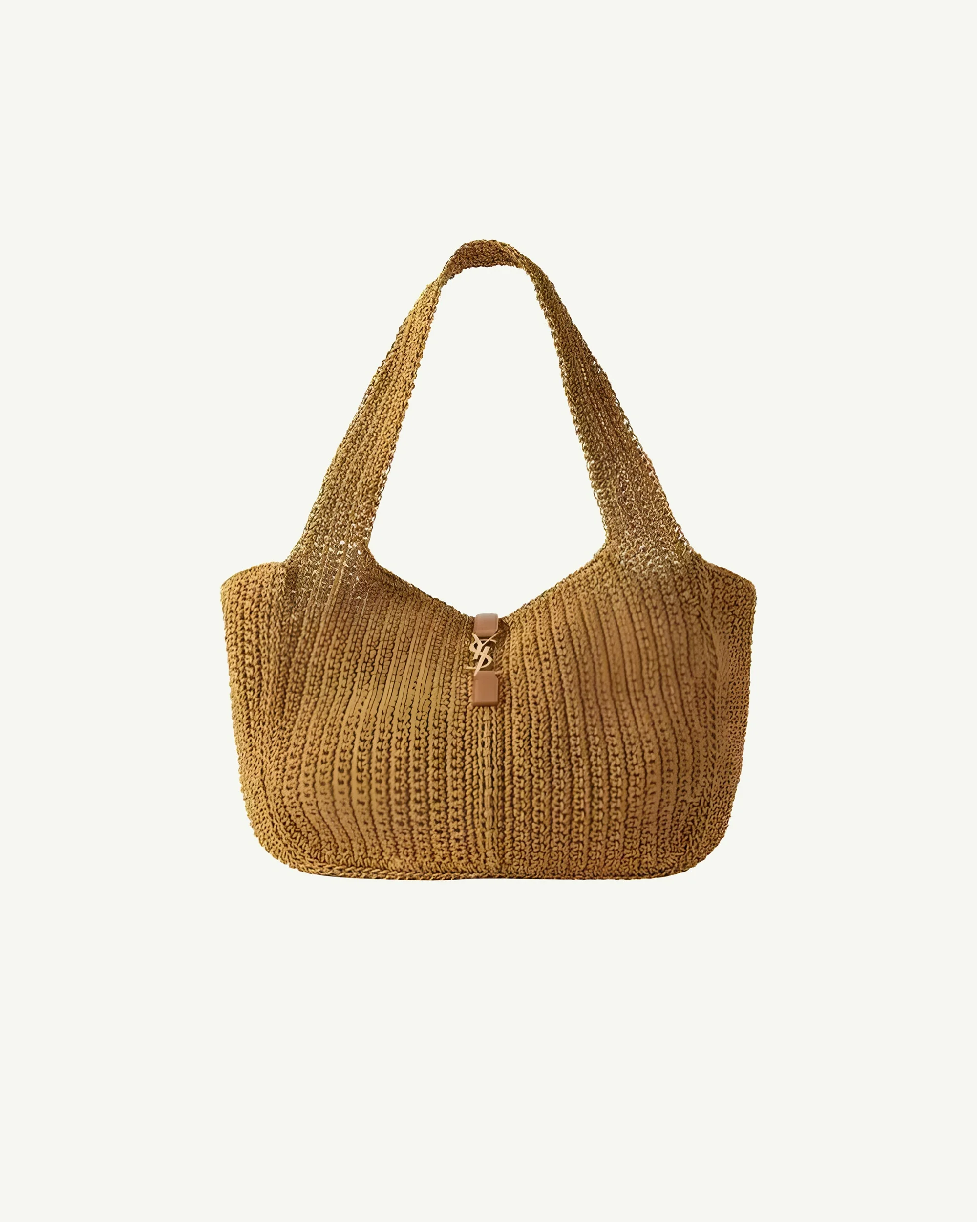 Saint Laurent Le 5 À 7 Bea Medium Raffia Tote Bag — Brown