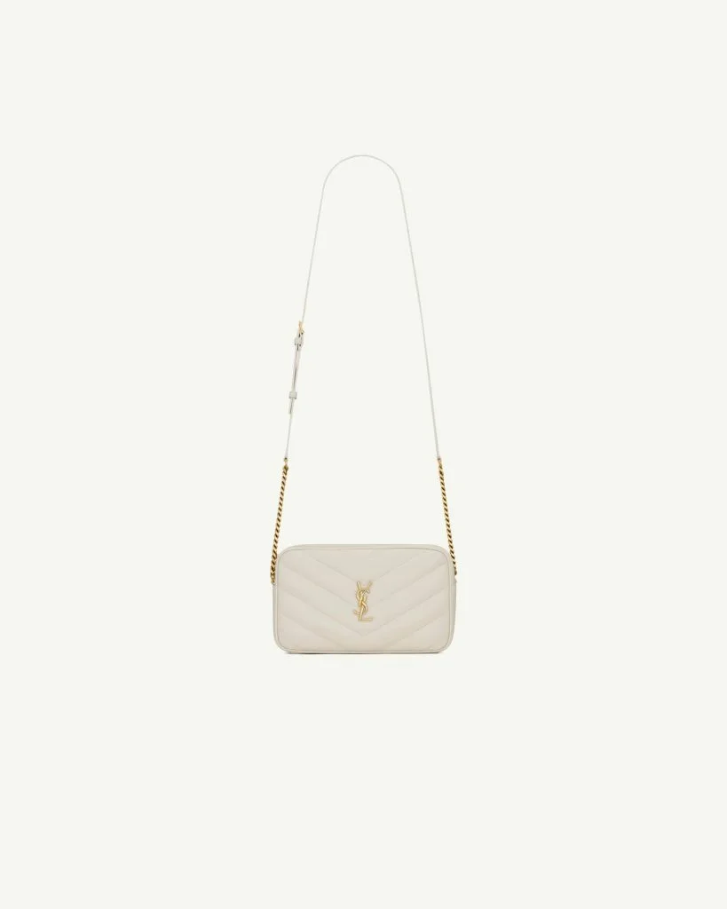 Saint Laurent Loulou Camera Bag in Quilted Lambskin — Blanc Vintage