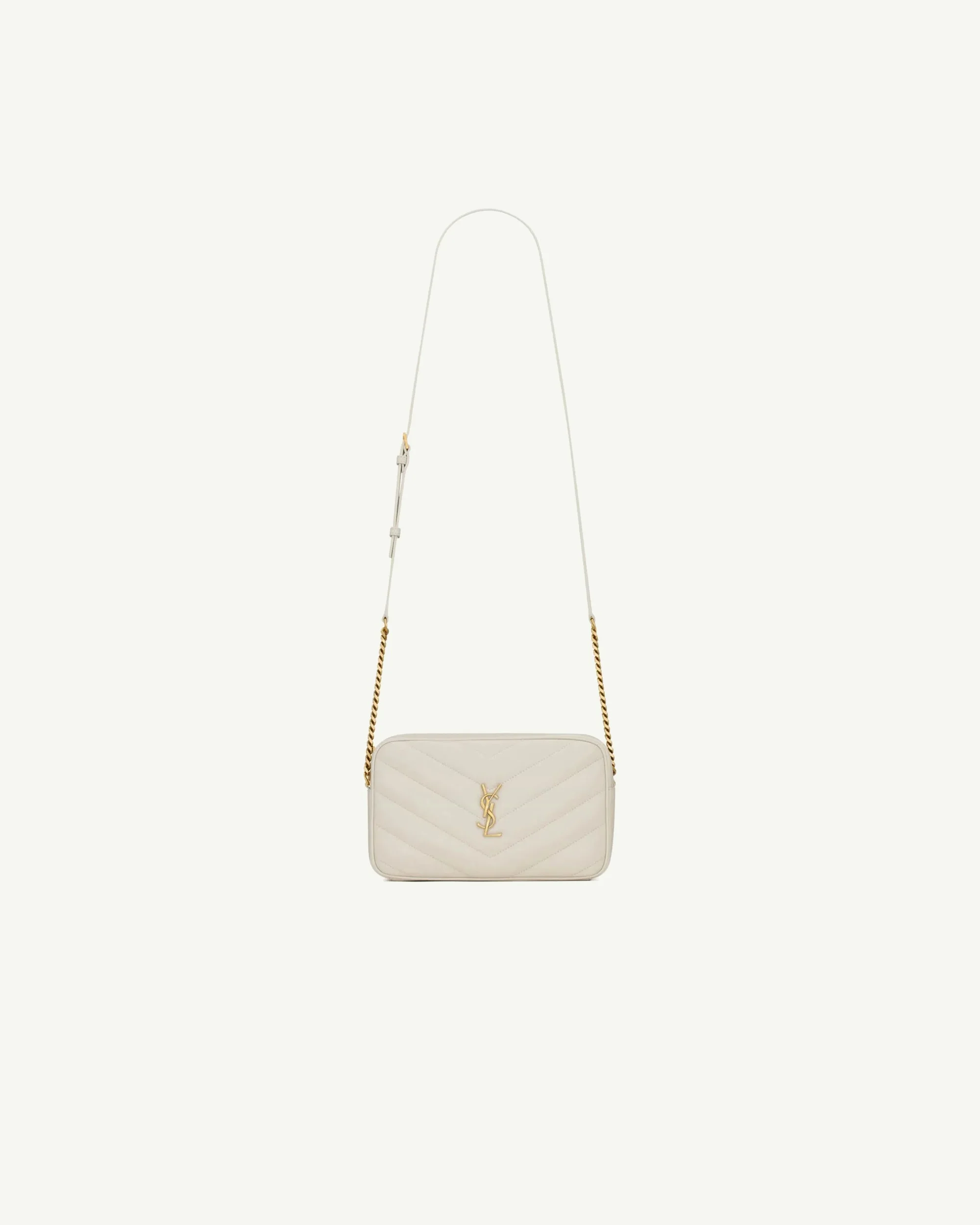 Saint Laurent Loulou Camera Bag in Quilted Lambskin — Blanc Vintage
