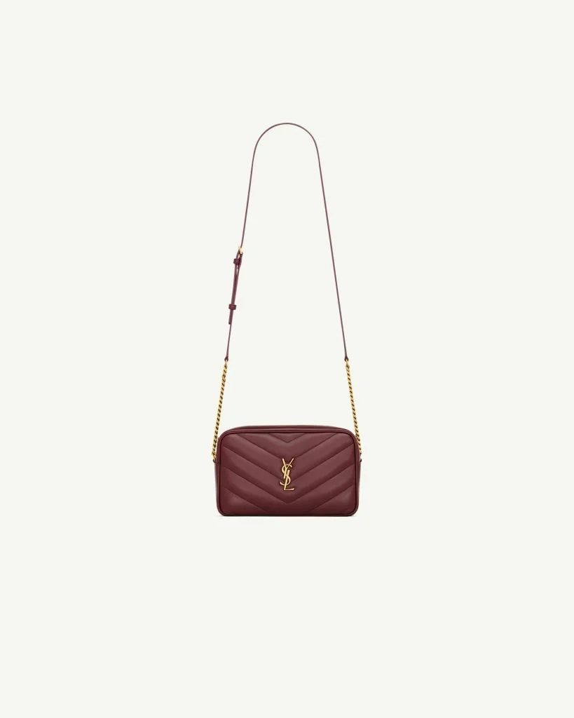 Saint Laurent Loulou Camera Bag in Quilted Lambskin — Burgundy