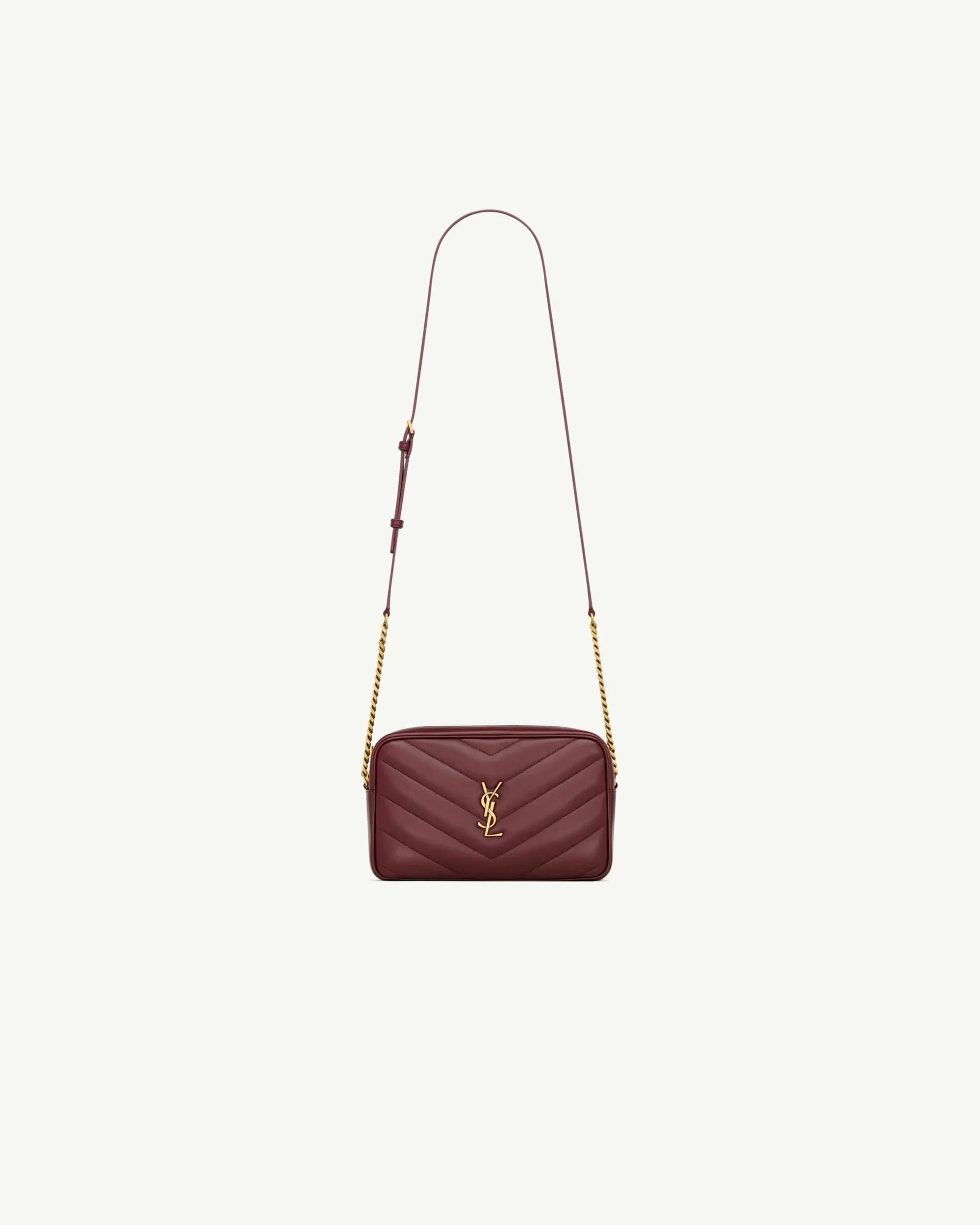 Saint Laurent Loulou Camera Bag in Quilted Lambskin — Burgundy
