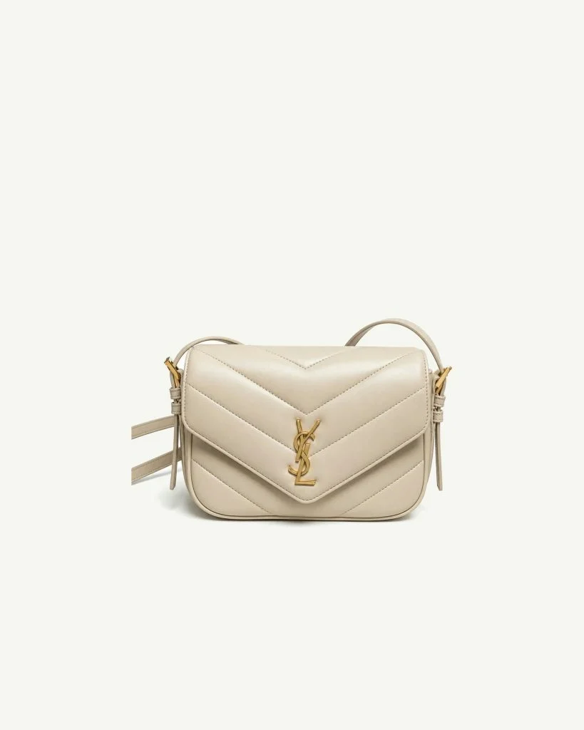 Saint Laurent Loulou Small Shoulder Bag in Light Beige