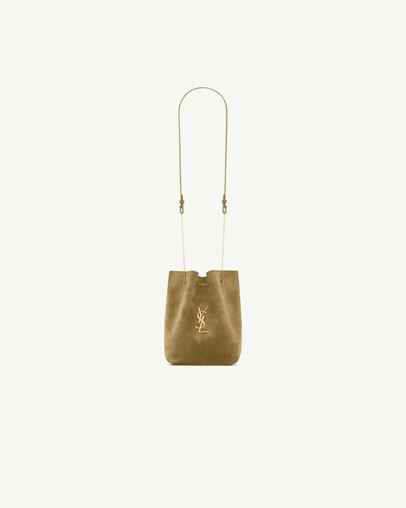 Saint Laurent Pochon in Suede — Barley Green