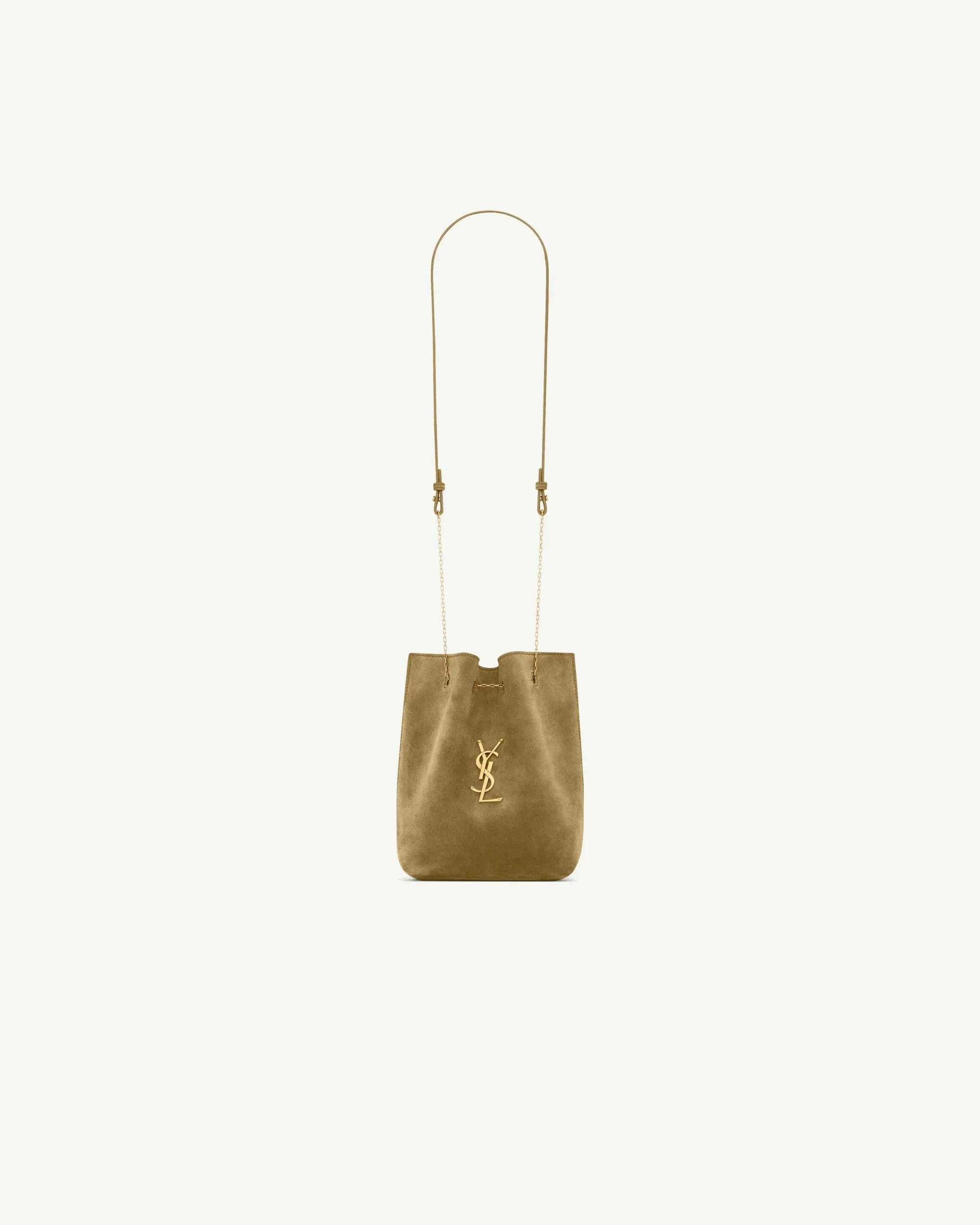 Saint Laurent Pochon in Suede — Barley Green
