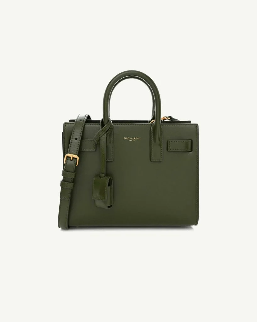 SAINT LAURENT Nano Supple Sac de Jour — Olive Green