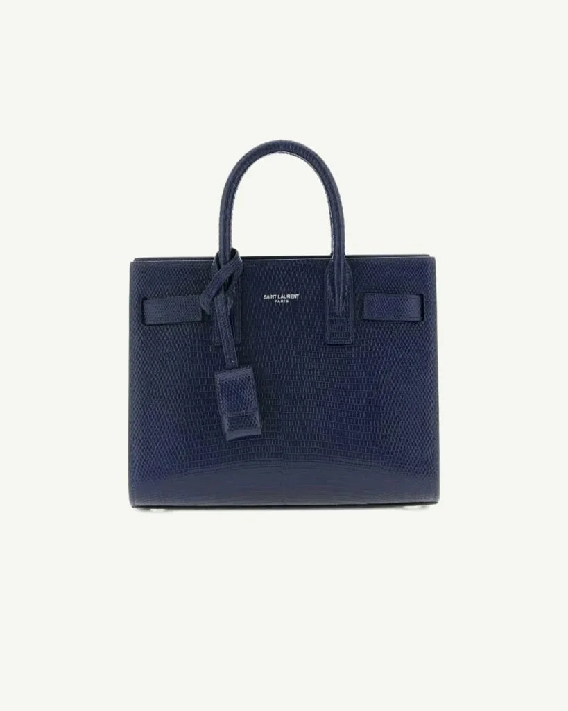 SAINT LAURENT Sac de Jour Nano — Blue Lizard Leather