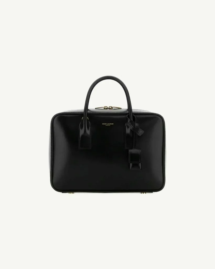 Saint Laurent Sac de Jour Bauletto Leather Tote Bag — Black