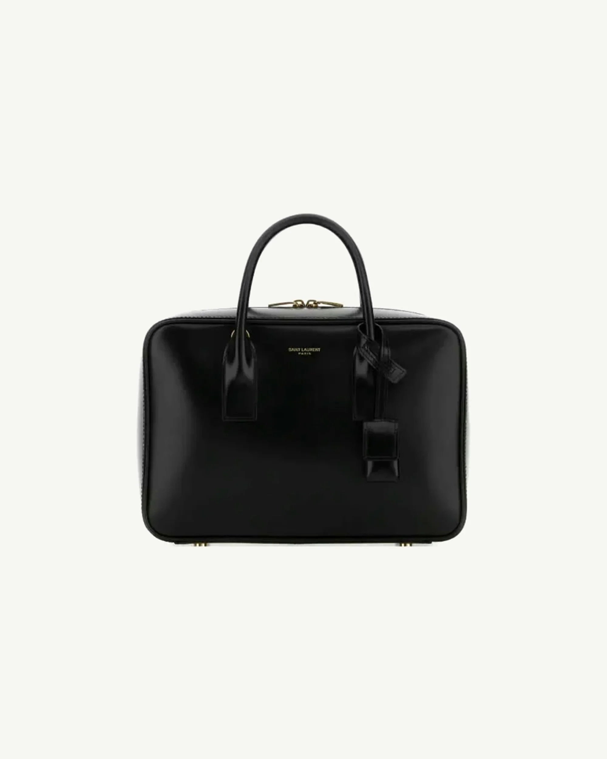 Saint Laurent Sac de Jour Bauletto Leather Tote Bag — Black