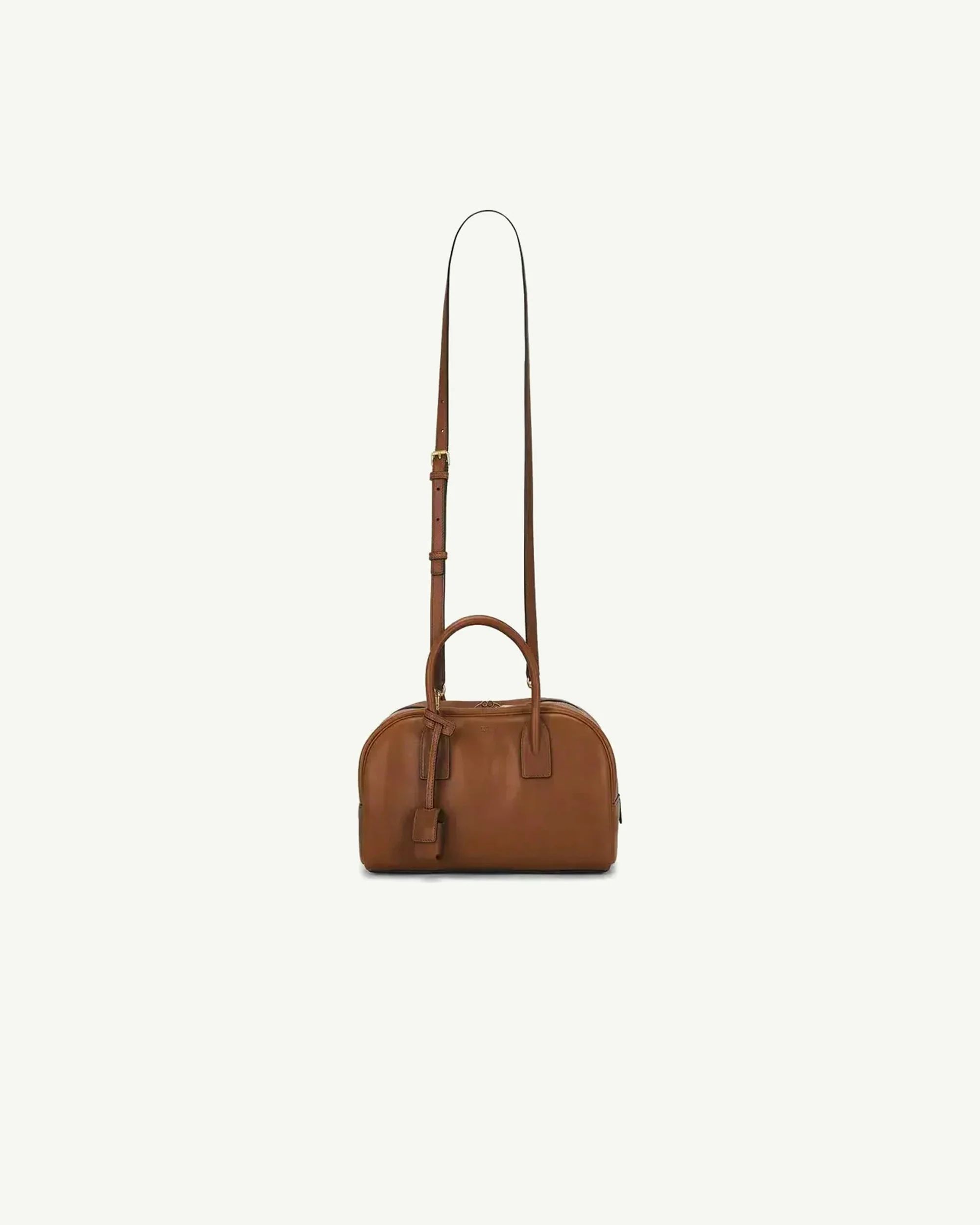 Saint Laurent Small Boston Bag in Toasted Brown Calfskin Leather