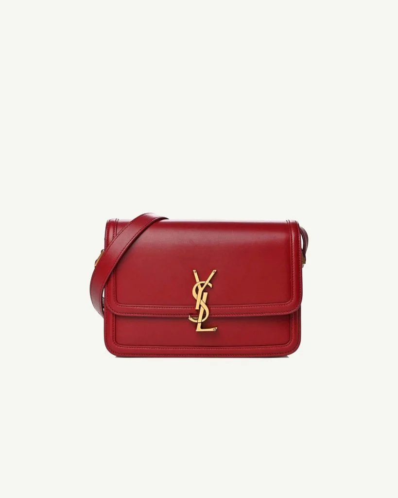 SAINT LAURENT Medium Solferino Satchel — Rouge Opyum