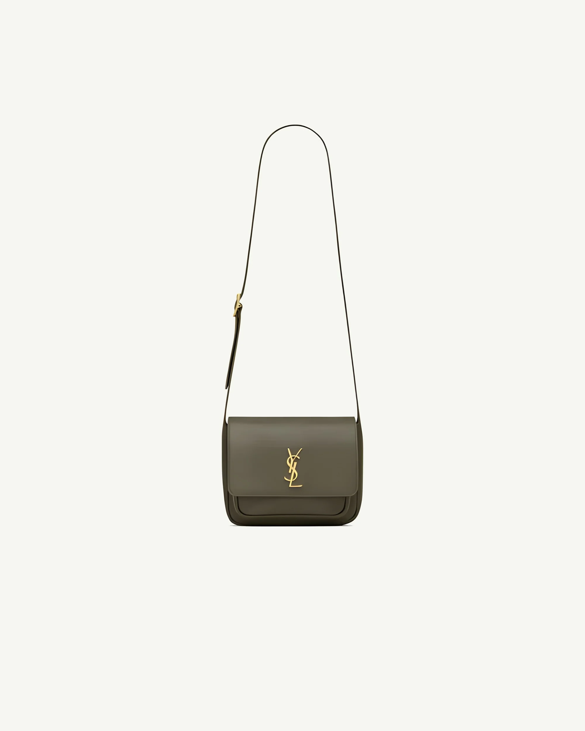 Saint Laurent Medium Solferino Satchel in Olive Green