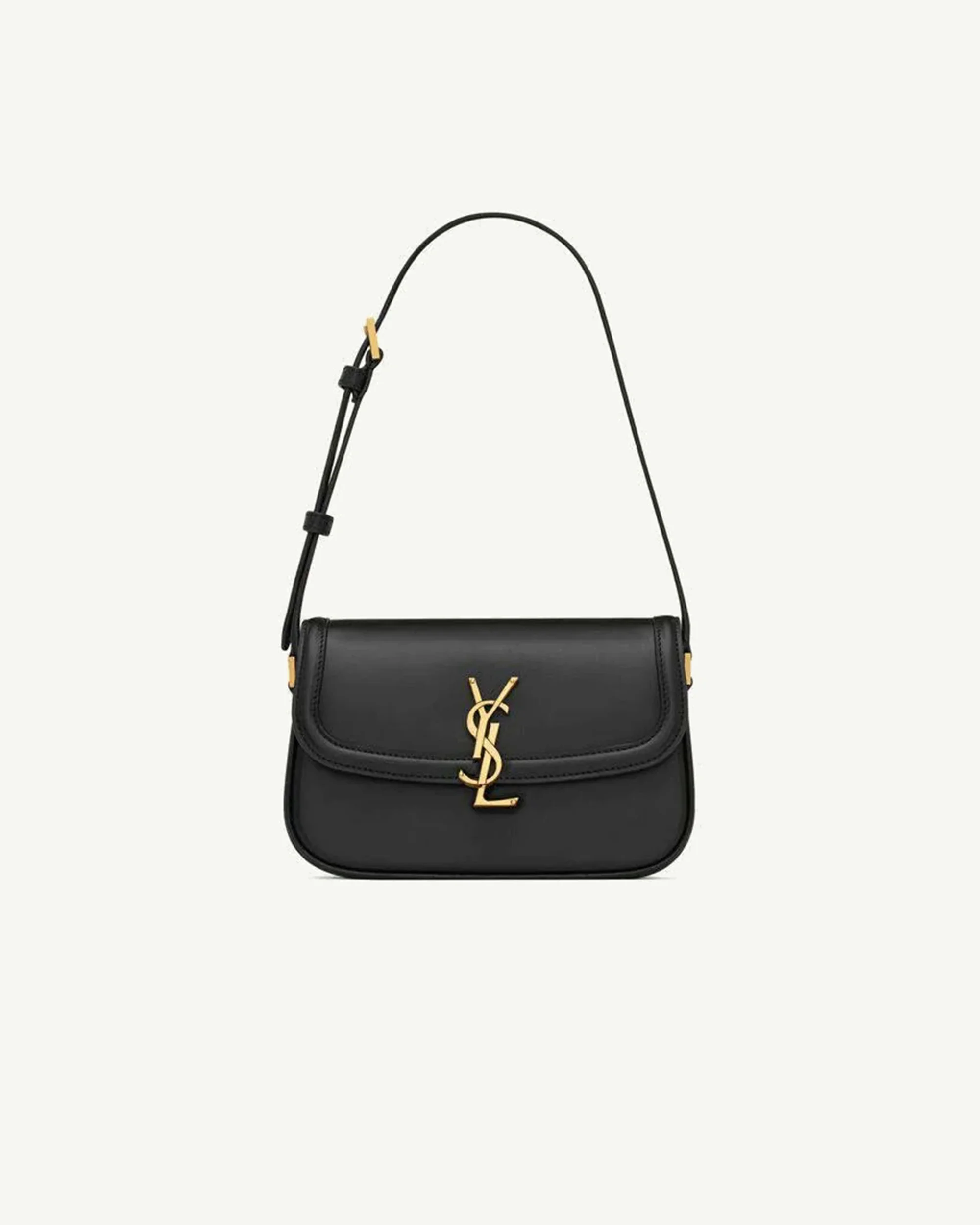 Saint Laurent Solferino Mini Bag in Box Leather — Black
