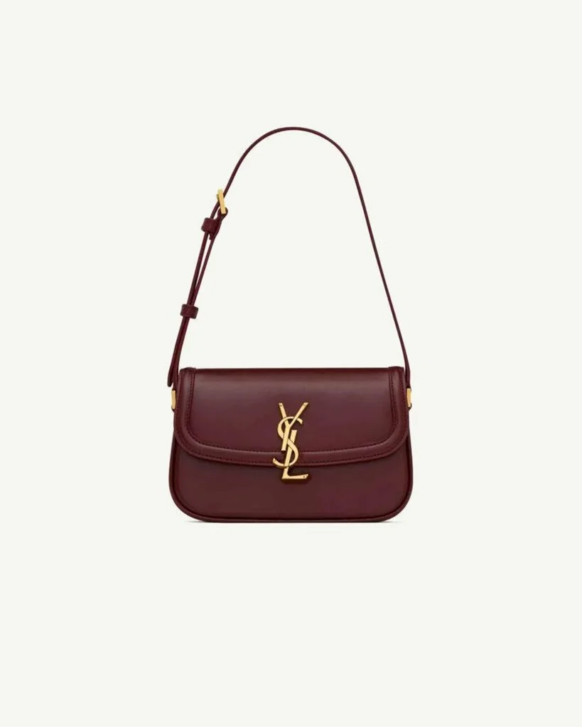 Saint Laurent Solferino Mini Bag in Box Leather — Dark Red