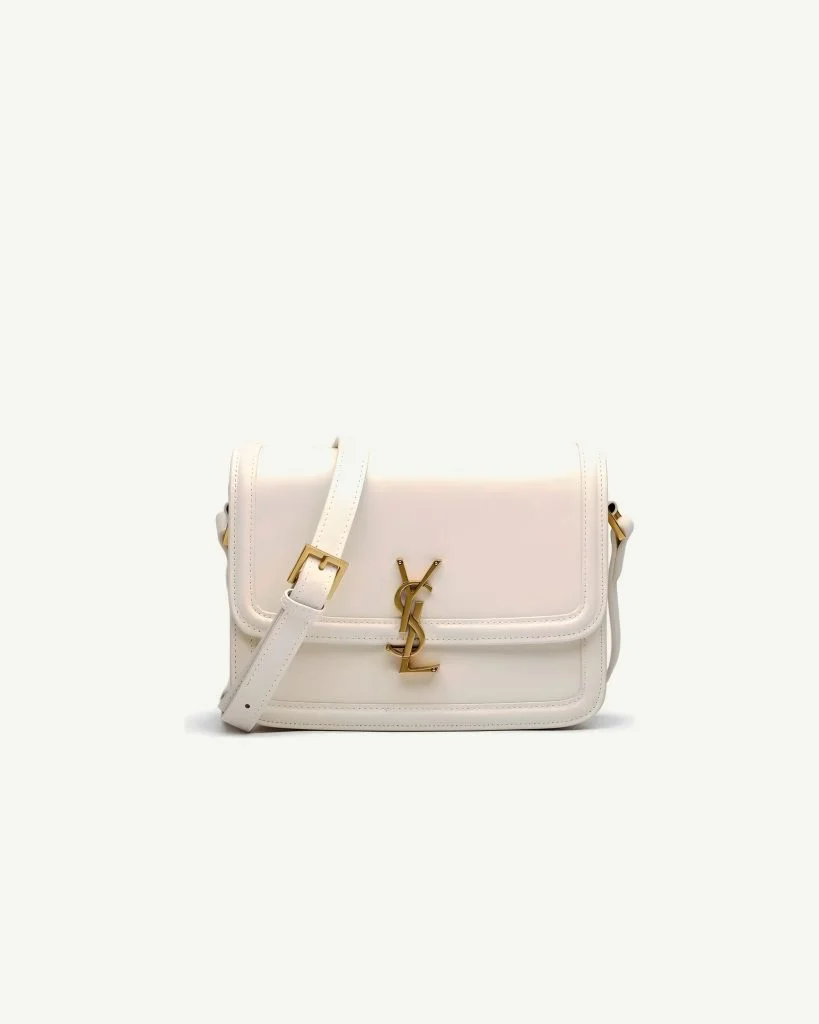 SAINT LAURENT Small Solferino Bag — Cream