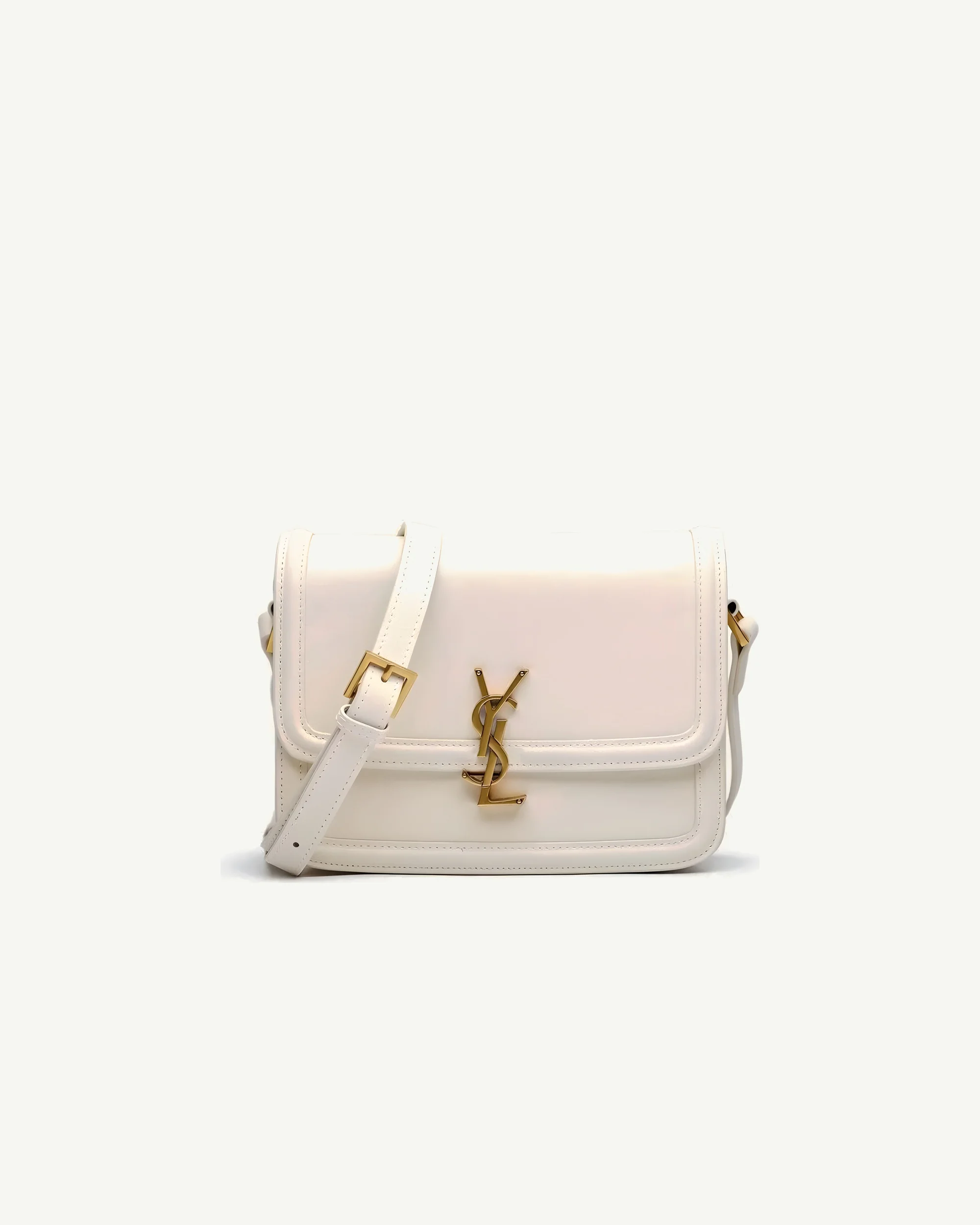 SAINT LAURENT Small Solferino Bag — Cream