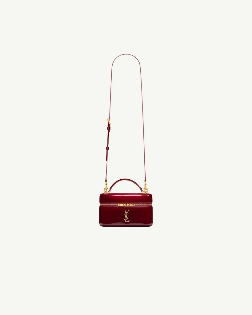 Saint Laurent Gaby Vanity Bag in Patent Leather — Dark Red