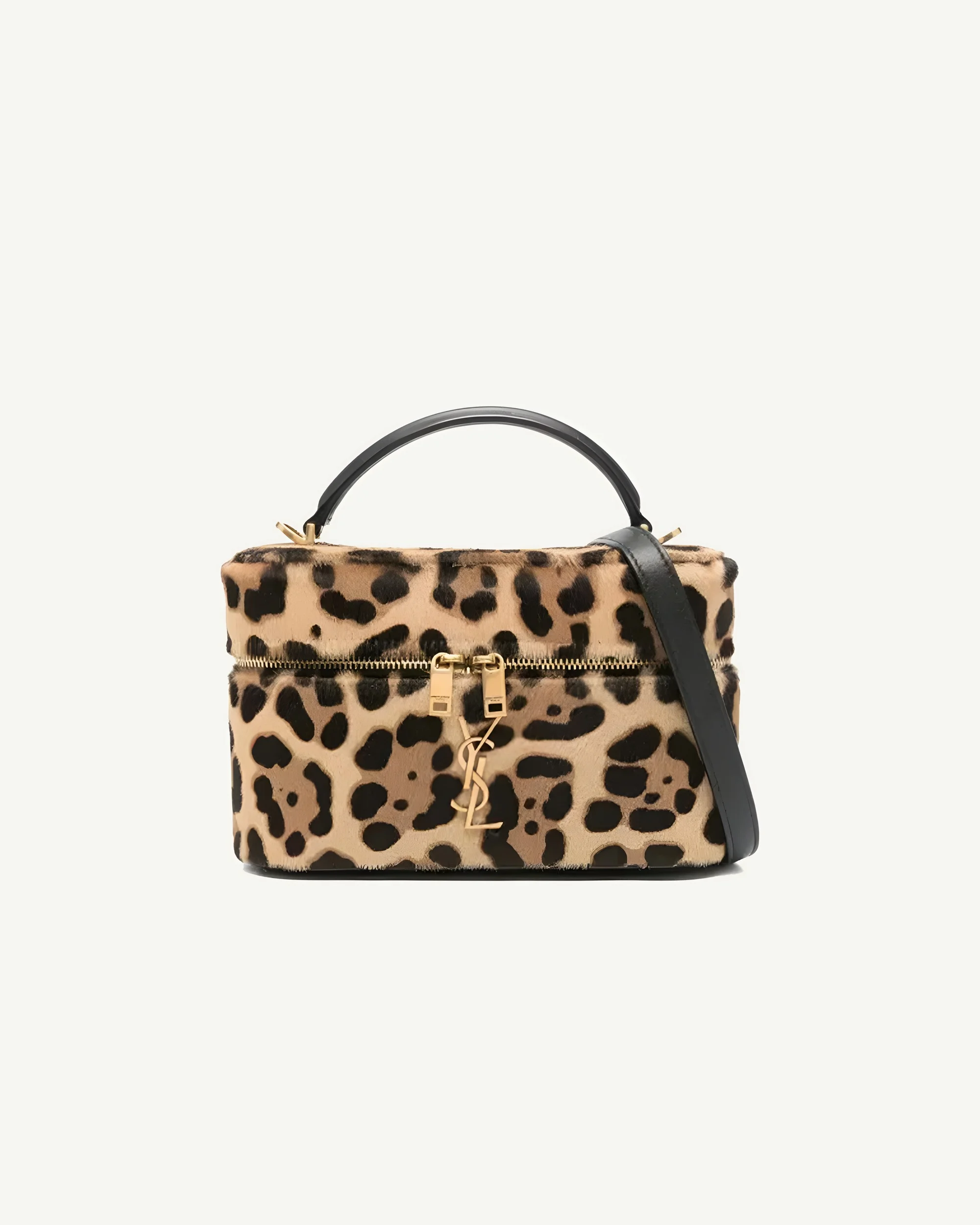 Saint Laurent Gaby Leopard-Print Mini Bag — Brown