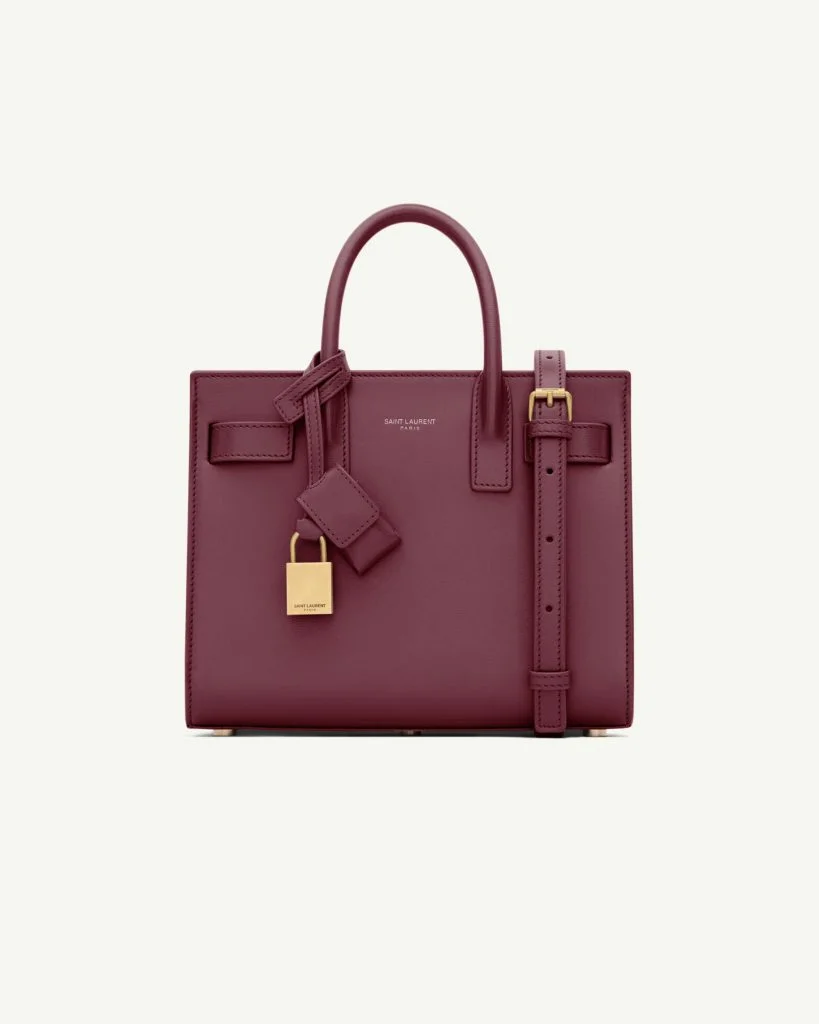 Saint Laurent Sac de Jour Nano in Smooth Leather — Rouge Cabernet