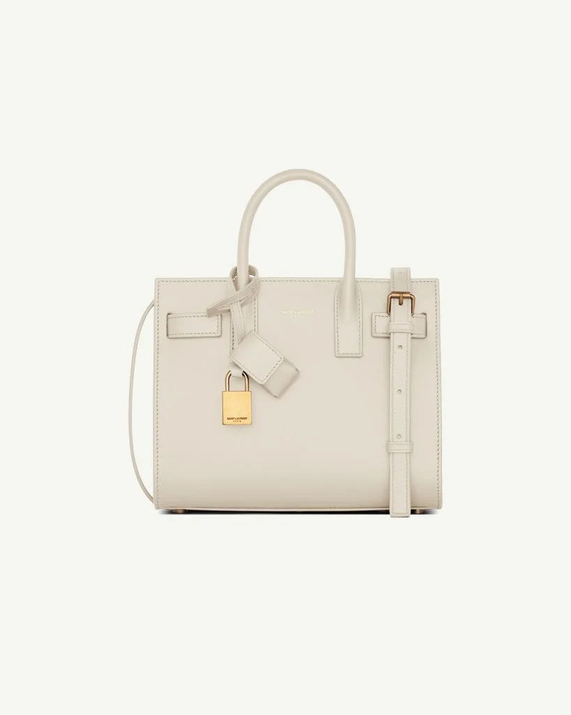 Saint Laurent Sac de Jour Nano in Smooth Leather — White