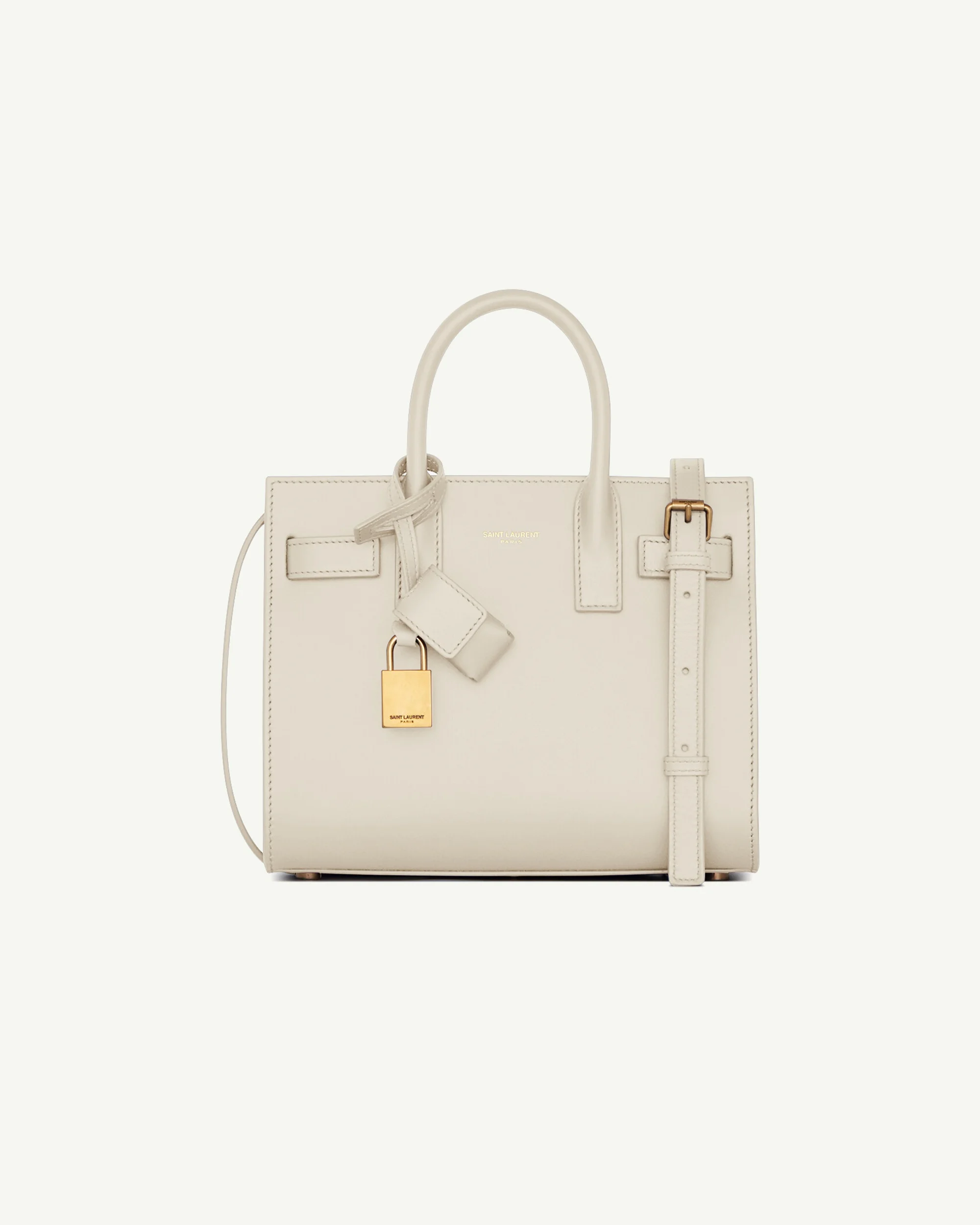 Saint Laurent Sac de Jour Nano in Smooth Leather — White