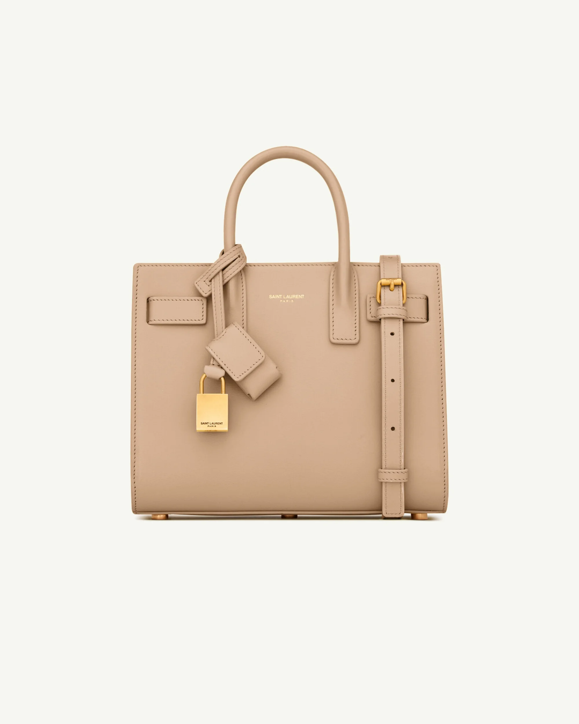 Saint Laurent Sac de Jour Nano in Smooth Leather — Clear Beige