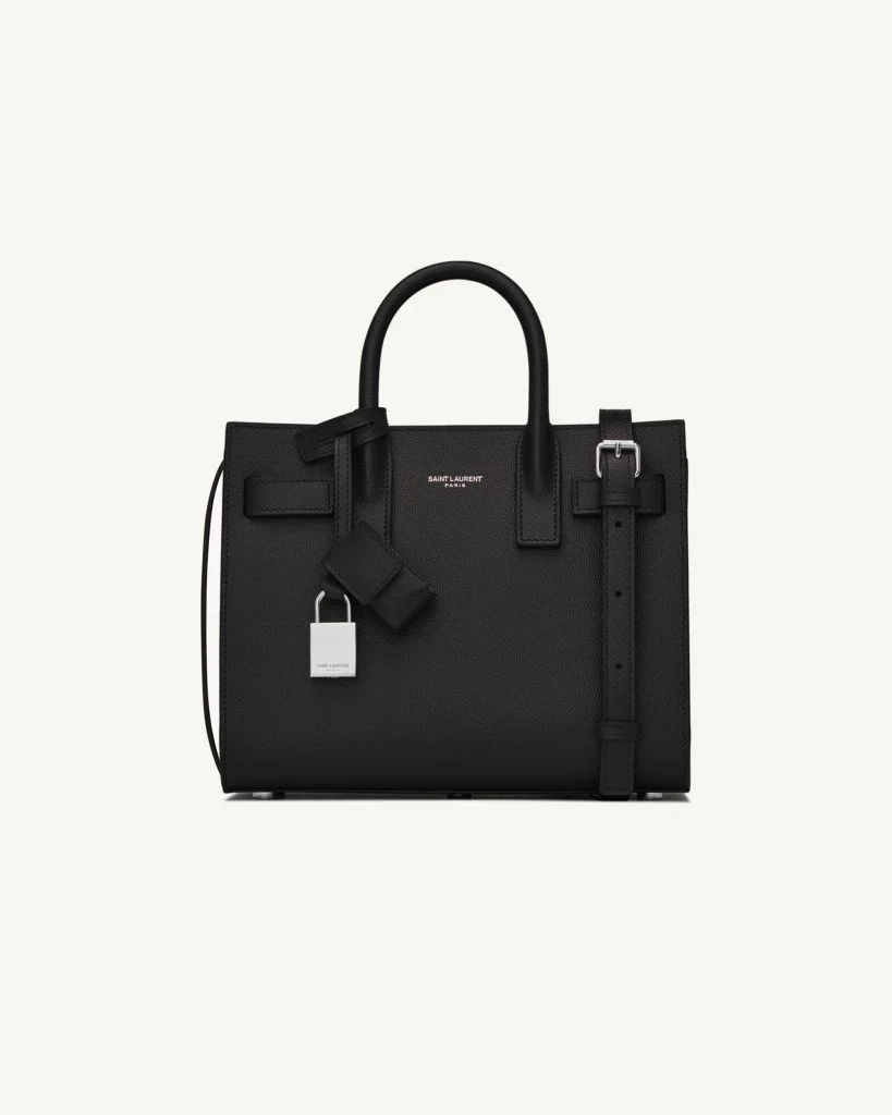 Saint Laurent Sac de Jour Nano in Grained Leather — Black