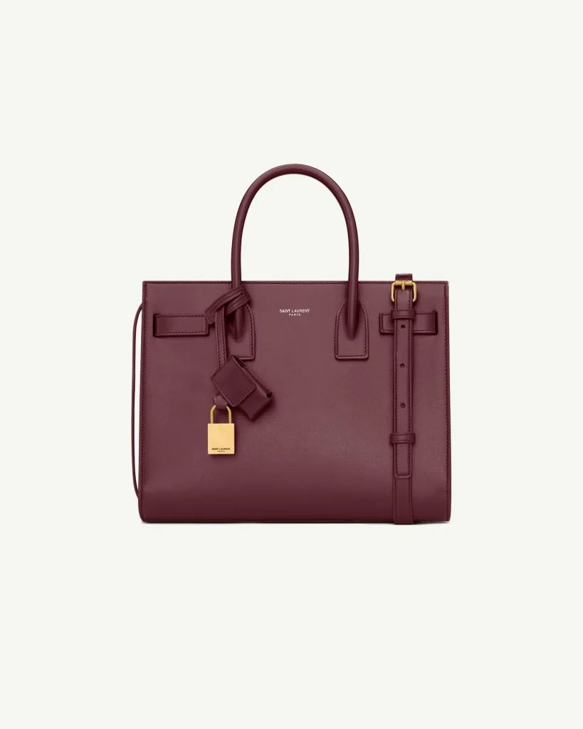 Saint Laurent Sac de Jour Baby in Smooth Leather — Rouge Cabernet