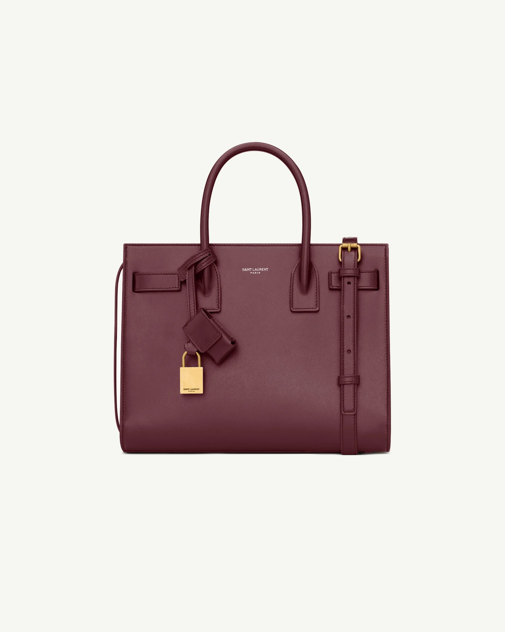 Saint Laurent Sac de Jour Baby in Smooth Leather — Rouge Cabernet