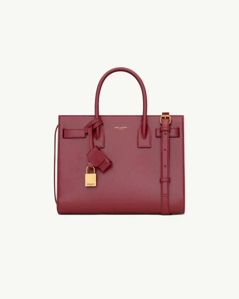 Saint Laurent Sac de Jour Baby in Smooth Leather — Rouge Merlot