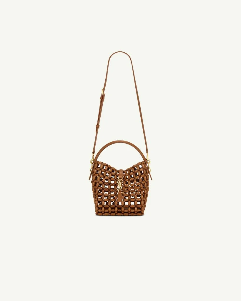 Saint Laurent Le 37 Bucket Bag in Brown Wooden Beads