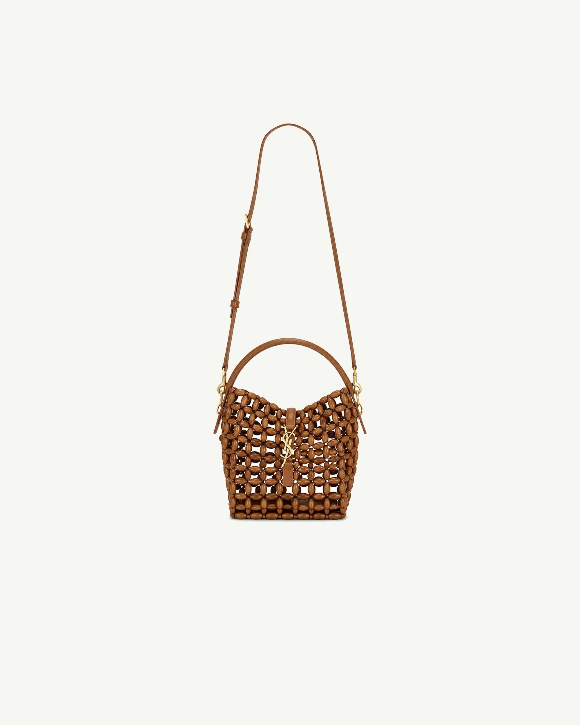Saint Laurent Le 37 Bucket Bag in Brown Wooden Beads