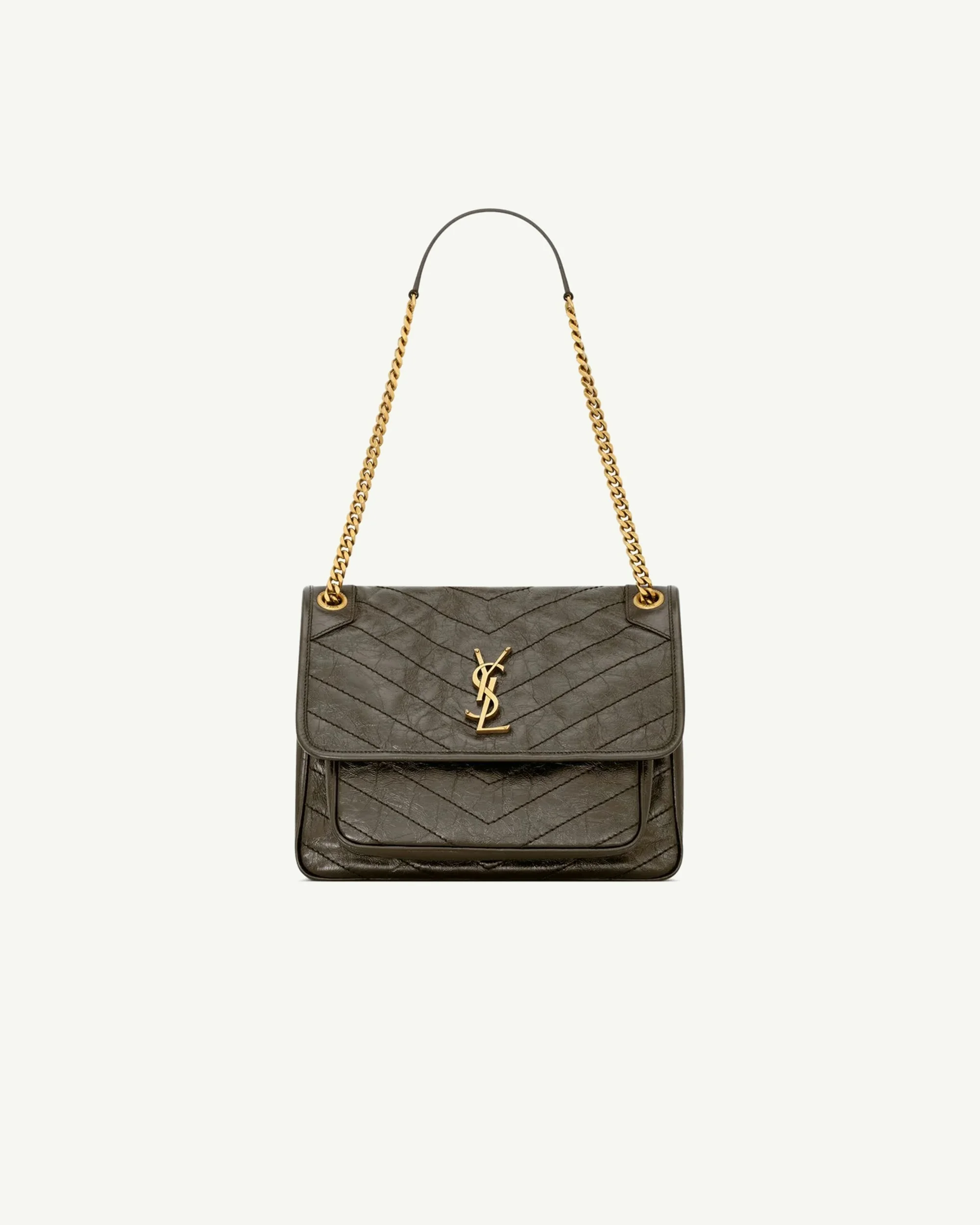 Saint Laurent Niki Medium in Vintage Leather — Light Musk