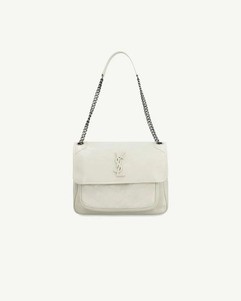 Saint Laurent Niki Medium Shoulder Bag — White